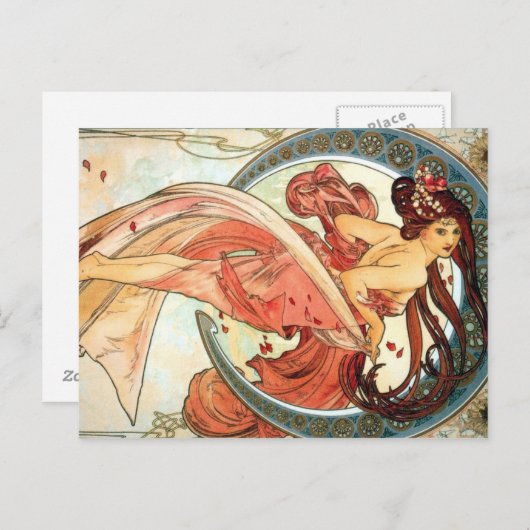 Schitterende maangodin in het Rode briefkaart (Voorkant / Achterkant)