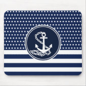 Schitterende maritieme stijl, anker, blauw en wit muismat (Voorkant)