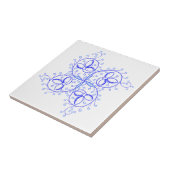 Schitterende middeleeuwse verlichtingsbloem tegeltje (Zijkant)