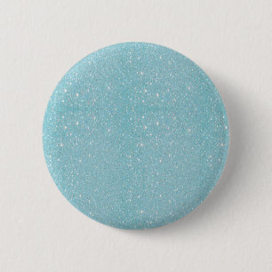 Schitterende, modieuze, zachte blauwe glitter ronde button 5,7 cm