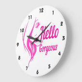 Schitterende Mooie Dame Face Drawing Typography Grote Klok (Hoek)