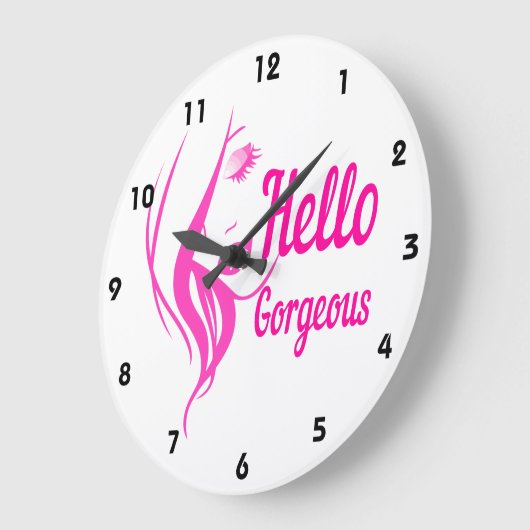 Schitterende Mooie Dame Face Drawing Typography Grote Klok (Hoek)