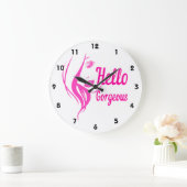 Schitterende Mooie Dame Face Drawing Typography Grote Klok (Huis)