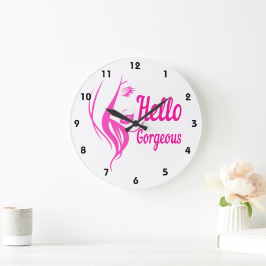 Schitterende Mooie Dame Face Drawing Typography Grote Klok (Huis)