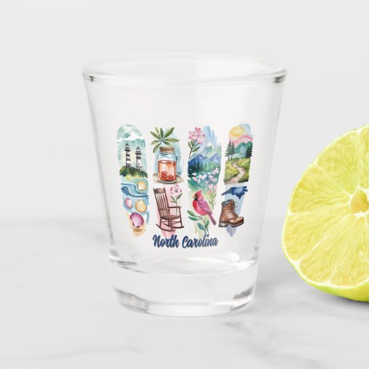 Schitterende North Carolina Shot Glas (Voorkant)