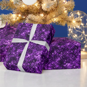 Schitterende Oceaan Glamour Paarse Glitters Cadeaupapier