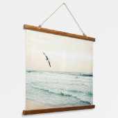 Schitterende oceaanbedekking zeemeeuw hangend wandkleed (Gebogen)