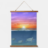 Schitterende oceaanzonne- en zwemwaterschildpadden hangend wandkleed (Voorkant)