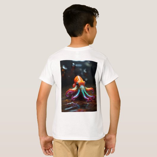 schitterende octopus t-shirt (Achterkant volledig)