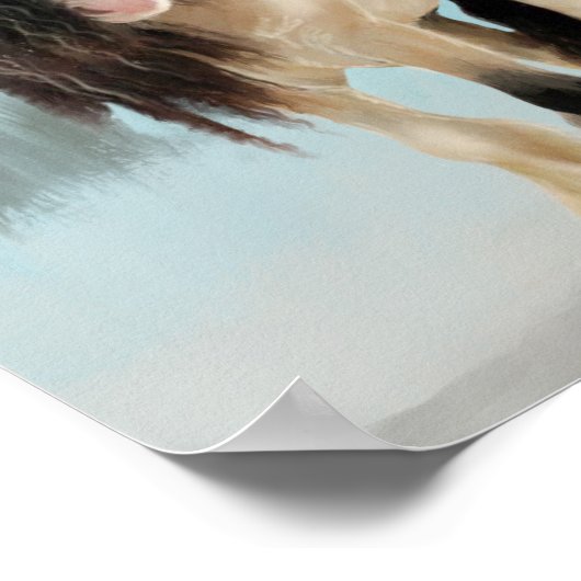 Schitterende ontkoppeling van paarden poster (Hoek)