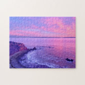 Schitterende Paarse roze oceaanfoto Legpuzzel (Horizontaal)