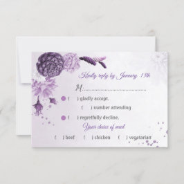 Schitterende paarse schillen kiezen voor RSVP Kaartje