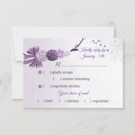 Schitterende paarse schillen kiezen voor RSVP Kaartje