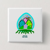 Schitterende paaseieren 2-inch vierkant Button (Voorkant)