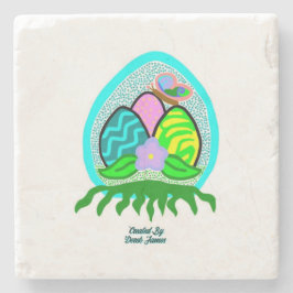 Schitterende paasmolen Onderzetter met marmer