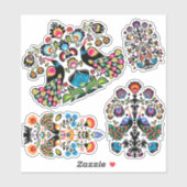 Schitterende poolse folklore Wycinanki set Sticker (Vel)
