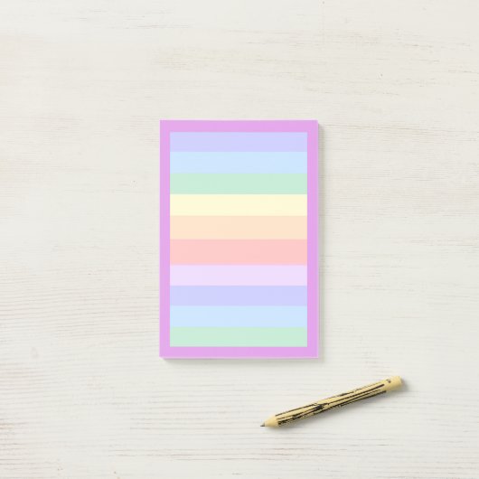 Schitterende regenboogachtergrond post-it® notes (Op bureau)