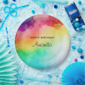 Schitterende regenboogkleuren Abstract design-dag Papieren Bordje (Feest)