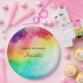 Schitterende regenboogkleuren Abstract design-dag Papieren Bordje (Feest)