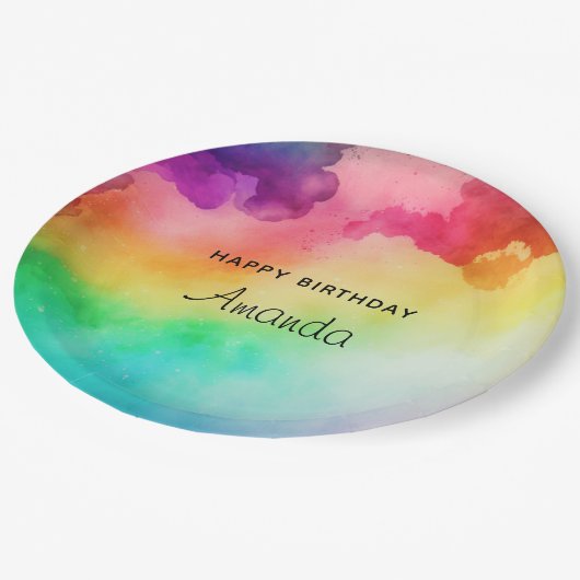 Schitterende regenboogkleuren Abstract design-dag Papieren Bordje (Gekanteld)