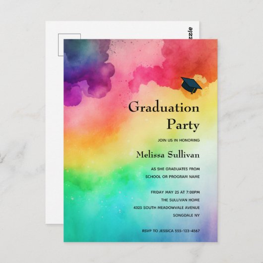 Schitterende regenboogkleuren Abstract ontwerp Briefkaart (Voorkant / Achterkant)