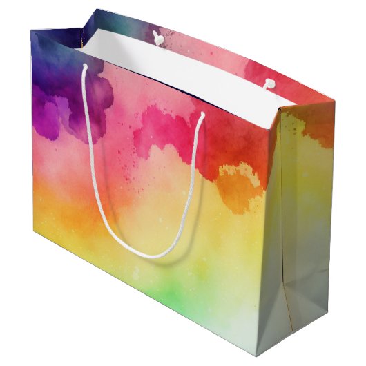 Schitterende regenboogkleuren Abstract ontwerp Groot Cadeauzakje (Achterkant Gekanteld)