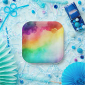 Schitterende regenboogkleuren Abstract ontwerp Papieren Bordje (Feest)