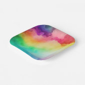 Schitterende regenboogkleuren Abstract ontwerp Papieren Bordje (Gebogen)