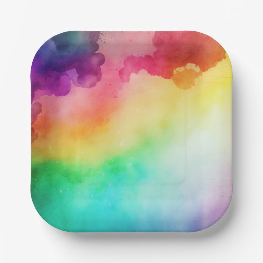 Schitterende regenboogkleuren Abstract ontwerp Papieren Bordje (Voorkant)