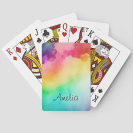 Schitterende regenboogkleuren Abstract ontwerp Pokerkaarten
