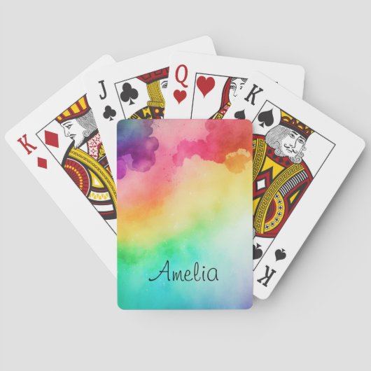 Schitterende regenboogkleuren Abstract ontwerp Pokerkaarten (Achterkant)