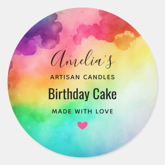 Schitterende regenboogkleuren Abstract ontwerp Ronde Sticker (Voorkant)