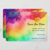 Schitterende regenboogkleuren Abstract ontwerp Save The Date (Voorkant / Achterkant)