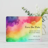 Schitterende regenboogkleuren Abstract ontwerp Save The Date (Staand voorkant)
