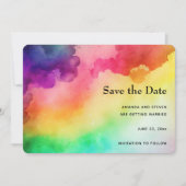 Schitterende regenboogkleuren Abstract ontwerp Save The Date (Voorkant)