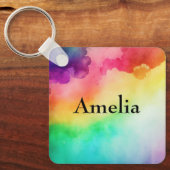 Schitterende regenboogkleuren Abstract ontwerp Sleutelhanger (Voorkant)