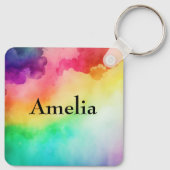 Schitterende regenboogkleuren Abstract ontwerp Sleutelhanger (Achterkant)