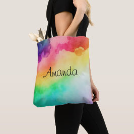 Schitterende regenboogkleuren Abstract ontwerp Tote Bag
