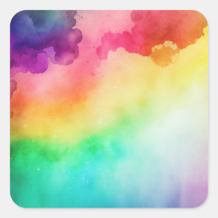 Schitterende regenboogkleuren Abstract ontwerp Vierkante Sticker