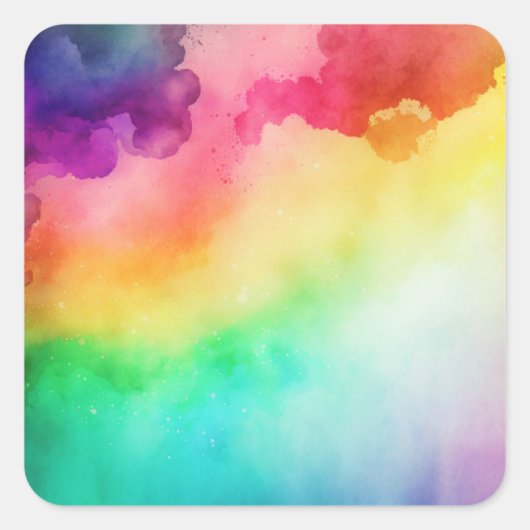 Schitterende regenboogkleuren Abstract ontwerp Vierkante Sticker (Voorkant)