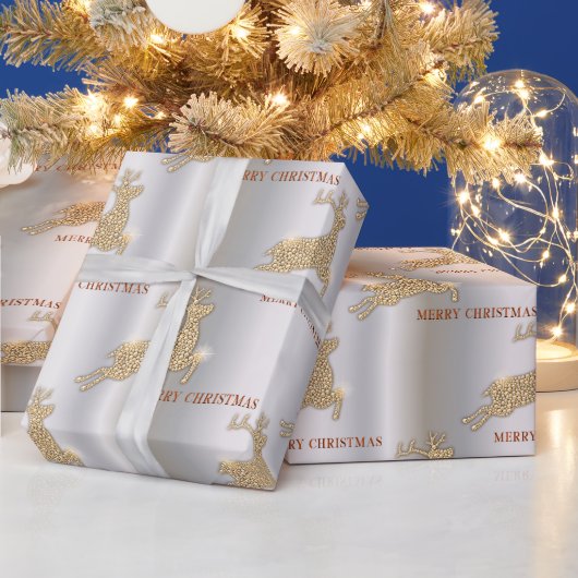 Schitterende rendieren Merry Christmas Diamond Wra Cadeaupapier (Feestdagen)