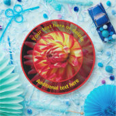 Schitterende rode Dahlia bloem gepersonaliseerde p Papieren Bordje (Feest)