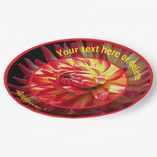 Schitterende rode Dahlia bloem gepersonaliseerde p Papieren Bordje (Gekanteld)