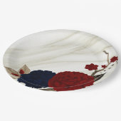 Schitterende rode en zeemijlbloemen botanisch papieren bordje (Gekanteld)