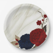 Schitterende rode en zeemijlbloemen botanisch papieren bordje (Voorkant)