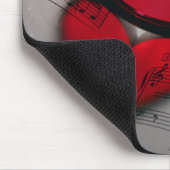 Schitterende rode glazen reflectie die een hart vo muismat (Hoek)