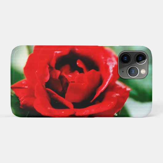 Schitterende rode roos met druppels in de ochtend Case-Mate iPhone case (Achterkant (horizontaal))