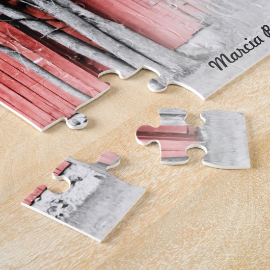 Schitterende Rode Schuur Legpuzzel (Zijkant)