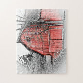 Schitterende Rode Schuur Legpuzzel (Verticaal)
