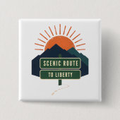 Schitterende Route Naar Liberty Knop Vierkante Button 5,1 Cm (Voorkant)
